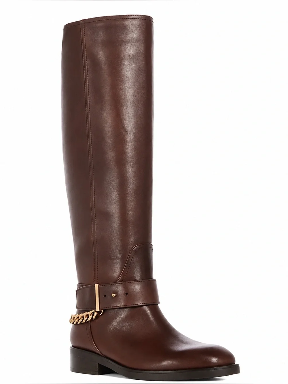 228$ AQUA RILEY LEATHER ROUND TOE Knee high Boot